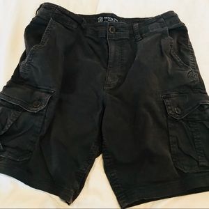 American Eagle Mens Black Cargo Shorts Size 38